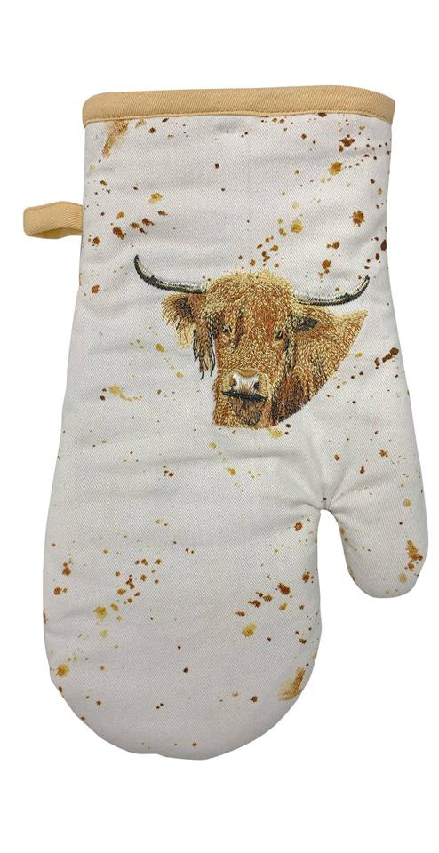 Highland Cow Coo Single Oven Mitt Glove