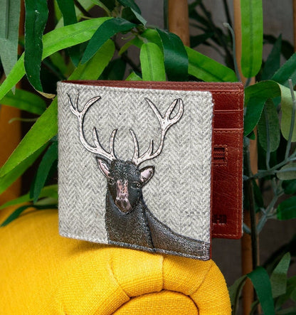Grey Brown Highland Stag Wallet