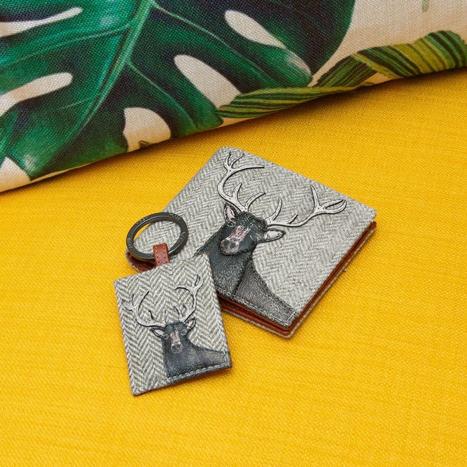 Grey Brown Highland Stag Wallet