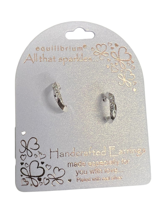 Twisted Sparkle Hoop Earrings