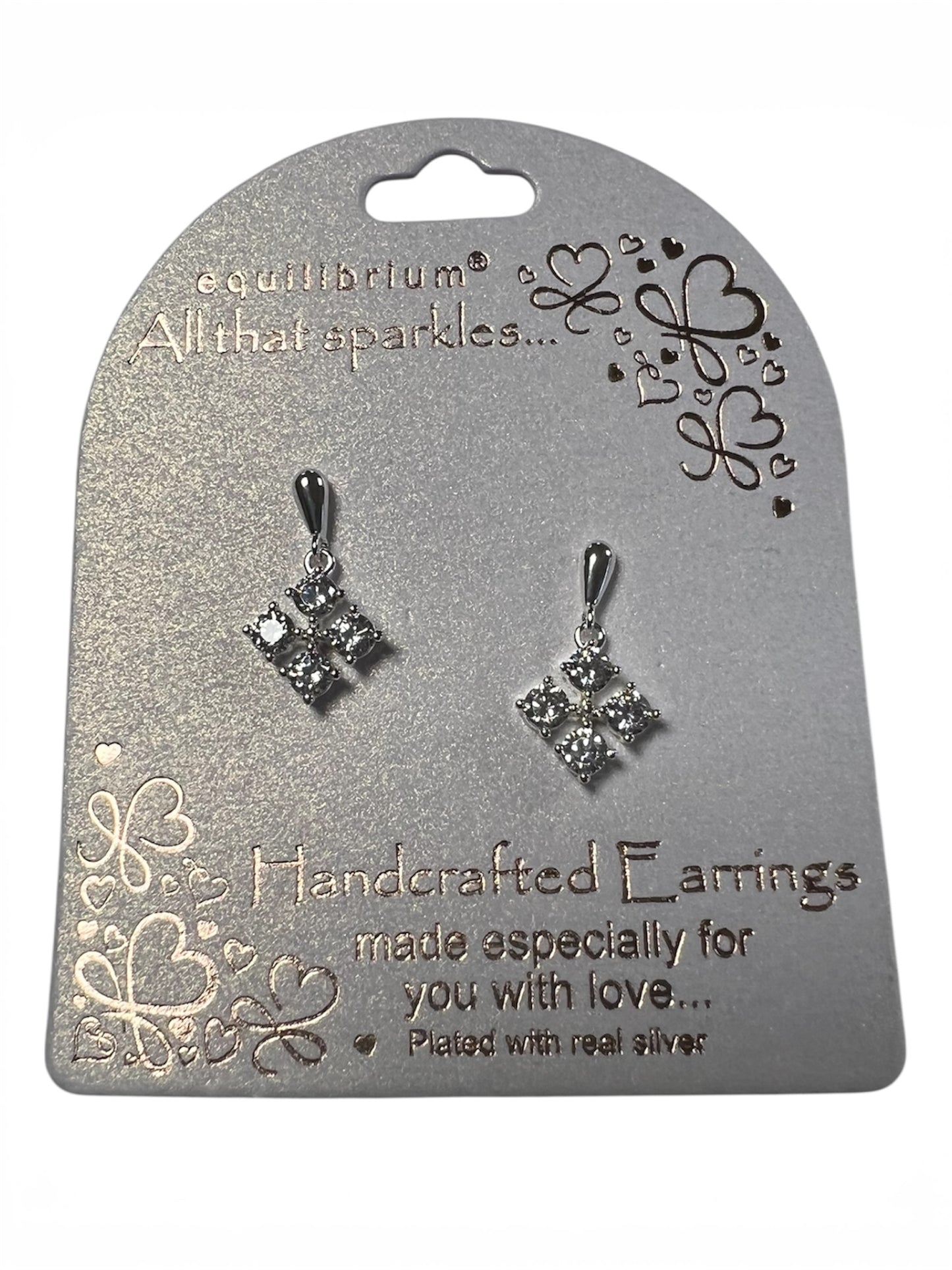 Square Stud Drop Earrings