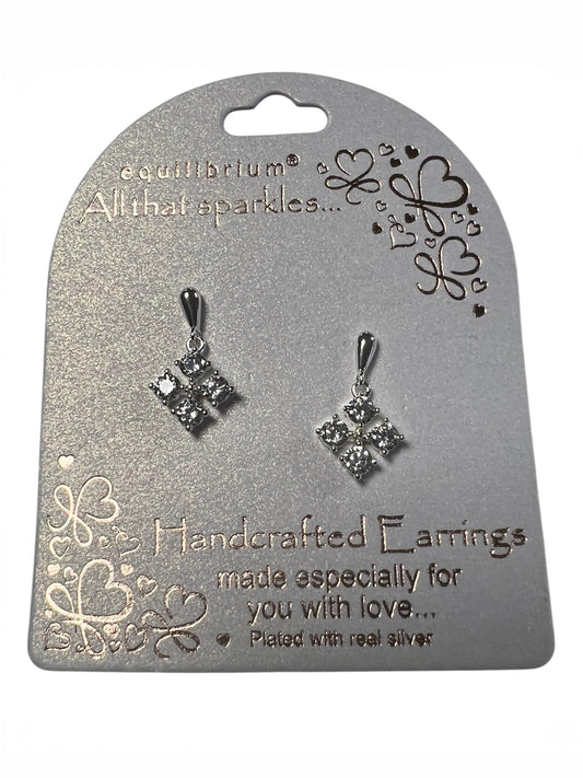 Square Stud Drop Earrings