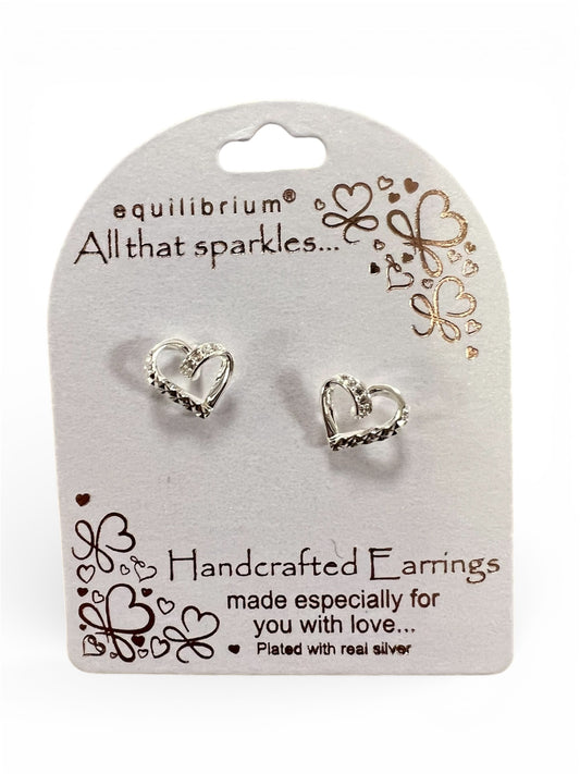 Contemporary Heart Stud Earrings