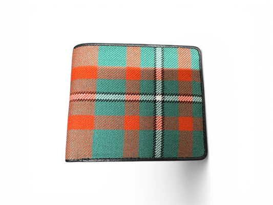 100% Scottish Tartan & Real Leather Mens Wallet - MacGregor Ancient