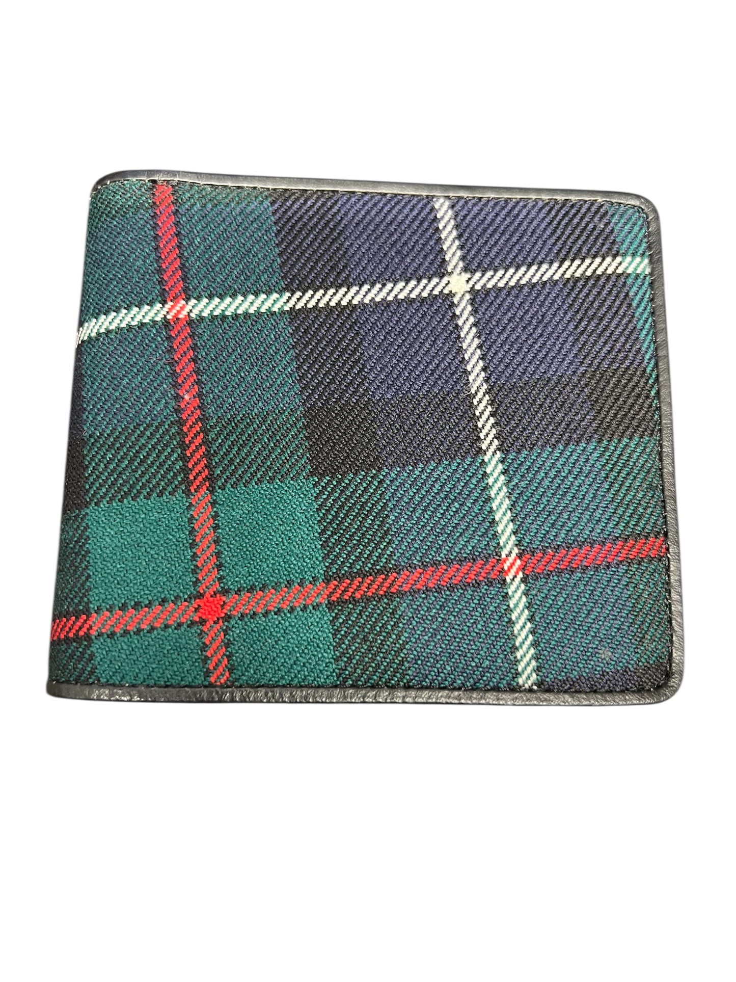 100% Scottish Tartan & Real Leather Mens Wallet - Robertson Hunting Modern