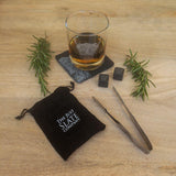 Stunning Wooden Boxed Highland Cow Drinks Set - Coaster, Glass, Tongs, Ice Stone