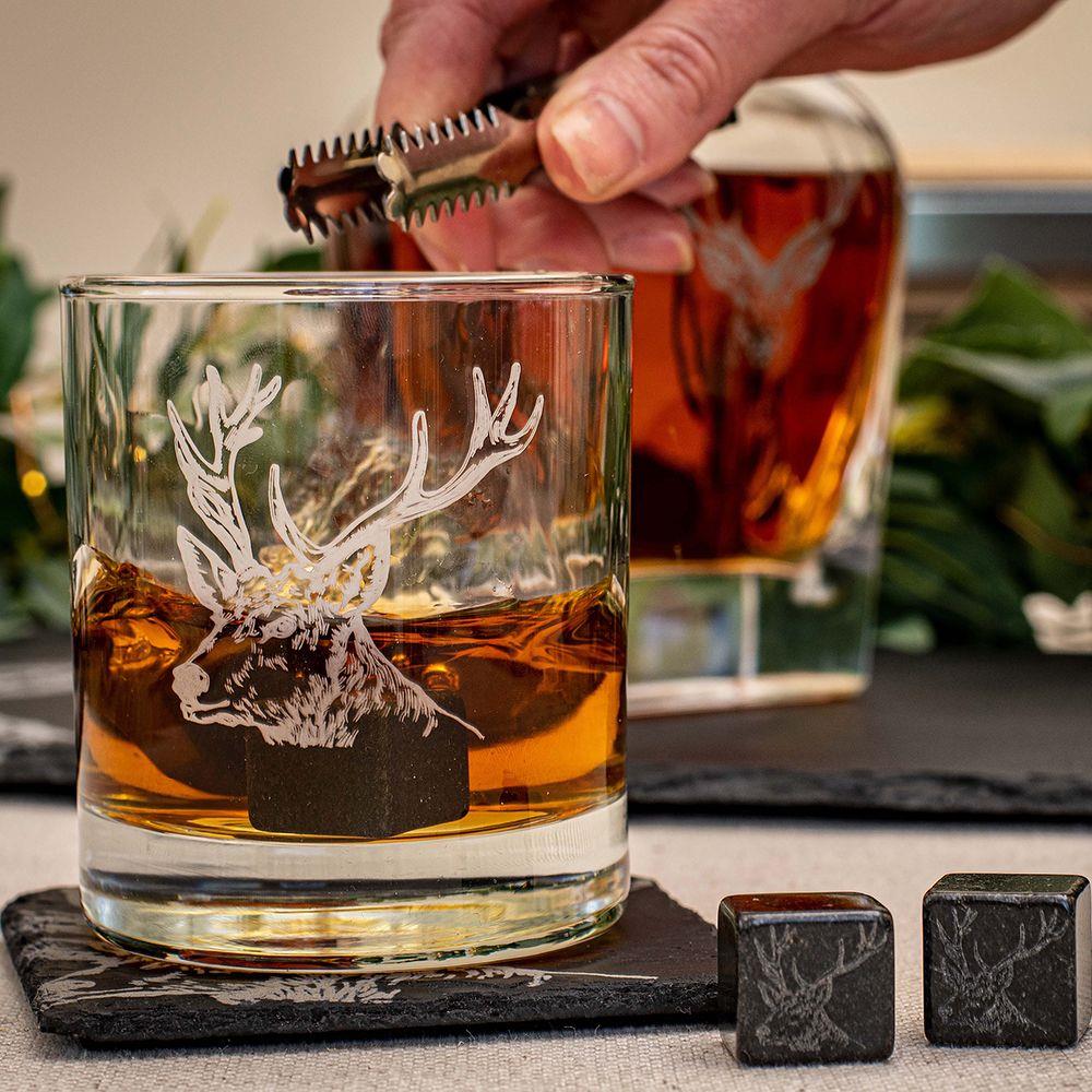 Wooden Boxed Stag Drink Set