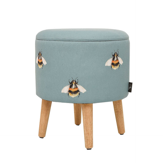 Aqua Bumble Bee Foot Stool