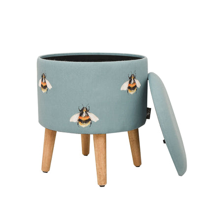 Aqua Bumble Bee Foot Stool
