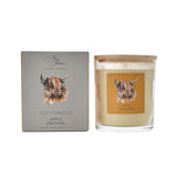 Scottish Highland Cow Coo Design Apple Orchard Scented Soy Wax Lidded Boxed Jar Candle  