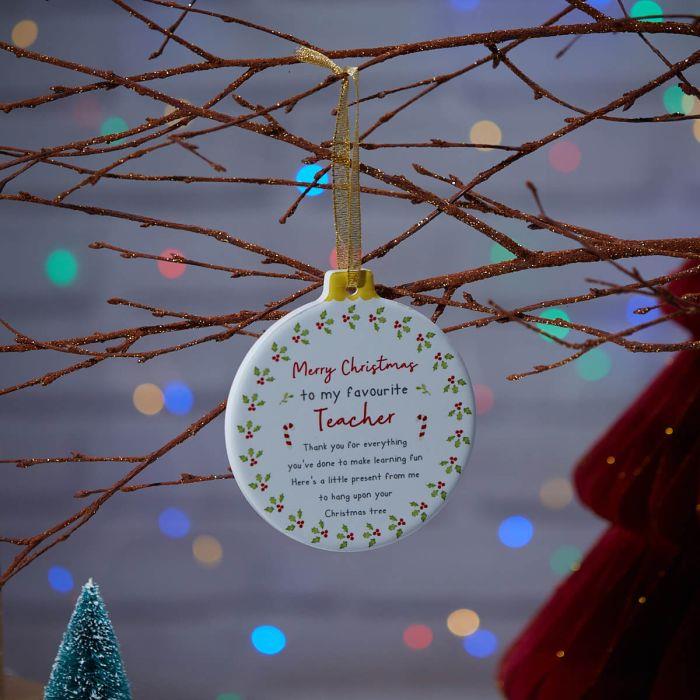 Favourite Teacher Christmas Bauble