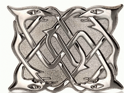 Sturdy Polished Chrome Scottish Celtic Serpent Kilt Belt Buckle