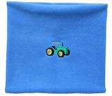 Ramblers Polar Fleece Neck Warmer Snood Blue with Red or Green Tractor