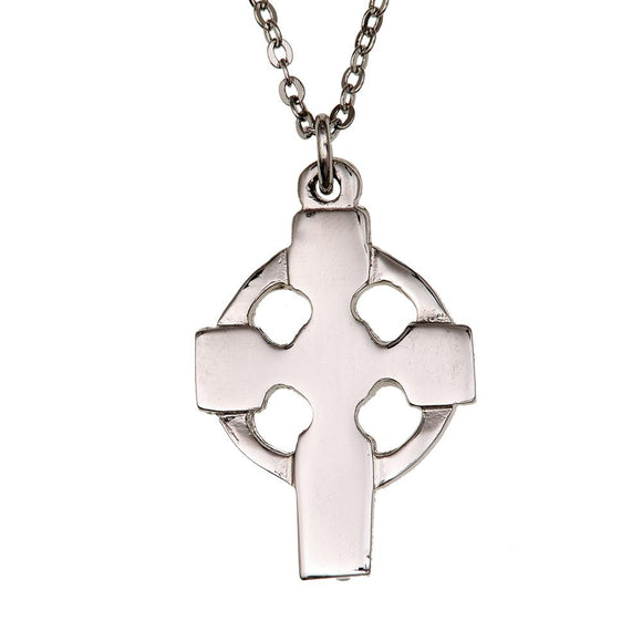 St. Columba Cross Celtic Pewter Pendant Necklace