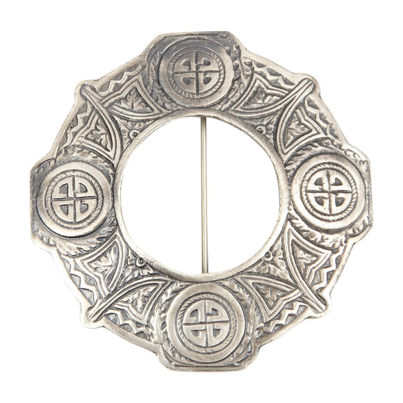 Celtic Knotwork Scottish Plaid Brooch / Pin -2 Finishes