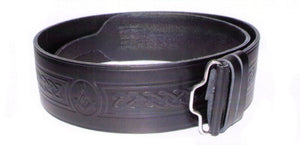 Masonic Embossed 100% Leather Quality Buckle Kilt Belt Black / Brown 28" - 50"+