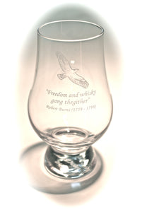 Glencairn Crystal Whisky Glass - Burns Quote "Freedom and whisky gang thegither"