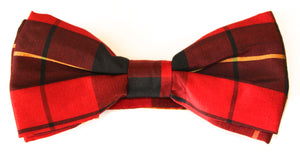 100% Traditional Wallace Scottish Tartan Silk Bow Tie Pre Tied