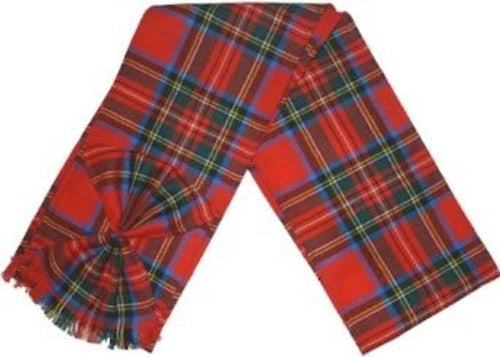 Scottish 100% Wool Tartan Ladies Mini Sash with Rosette - Royal Stewart