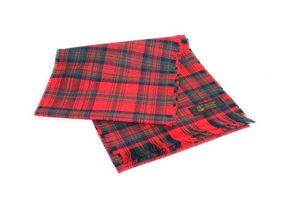 Traditional Scottish Tartan 100% Wool Plain Full Fringed Sash - Mathieson Red Modern