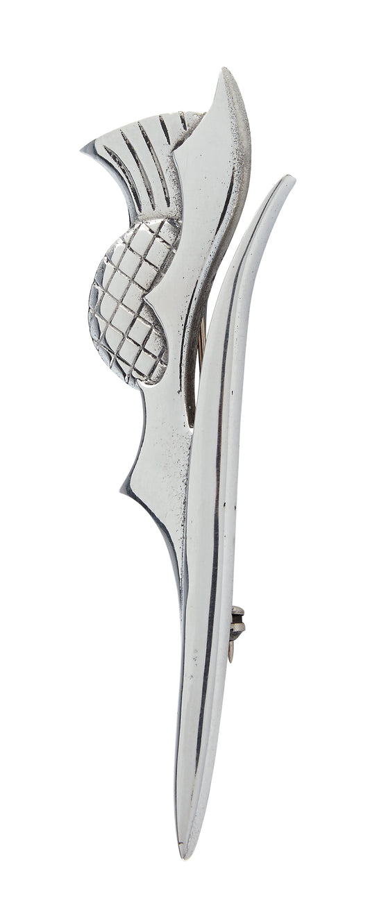 Isla Thistle Kilt Pin - Polished Pewter