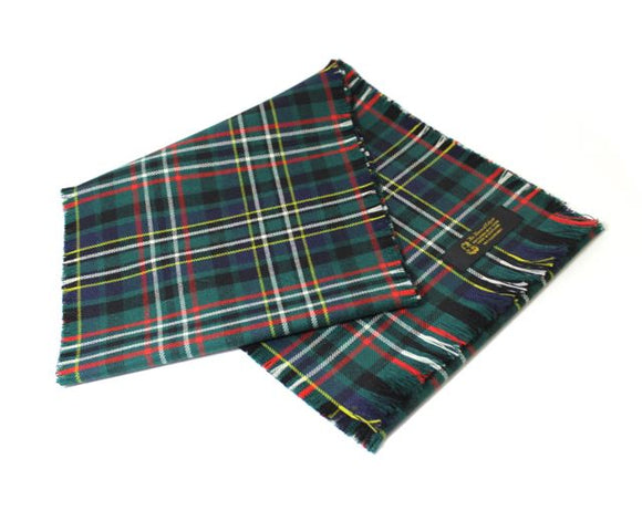 Traditional Scottish Tartan 100% Wool Plain Full Fringed Sash - Scott Green Modern