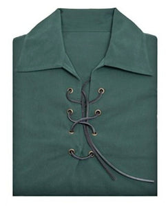 Deluxe Jacobite  Jacobean Ghillie Shirt - Green. Own Brand. 7 Sizes Available