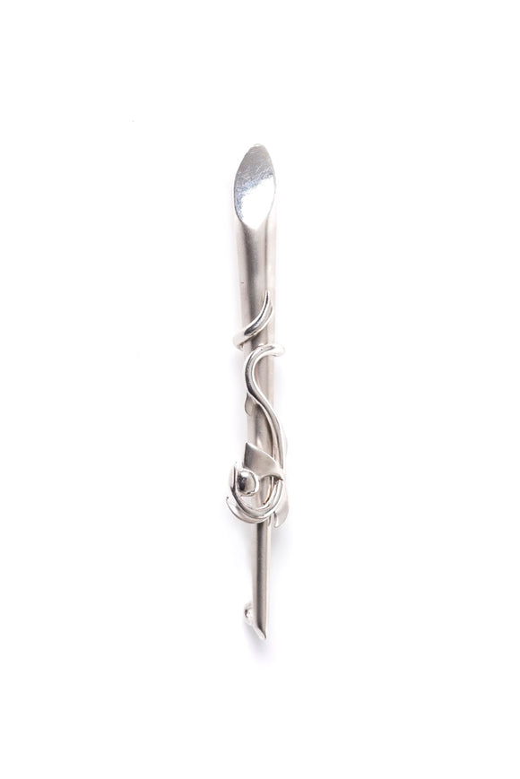 Scottish Solid Sterling Silver Thistle Entwining Silver Cone Kilt Pin
