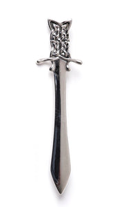 Solid Sterling Silver Celtic Dagger Kilt Pin 837K - Made In Scotland