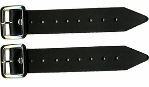 Leather Kilt Strap and Buckle 5" Extender Extension 1.25" wide x 2 (Pair) Black