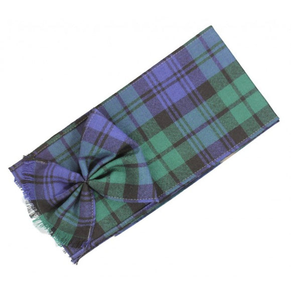 Scottish 100% Wool Tartan Ladies Mini Sash with Rosette - Blackwatch