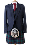 Crail Highland Jacket & Button Waistcoat in Midnight Blue Arrochar Tweed - Long