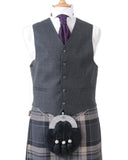 Crail Highland Jacket & Button Waistcoat Charcoal Grey Arrochar Tweed - Regular
