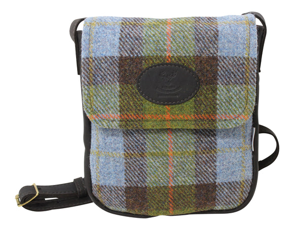 Wild Scottish Deerskin Designer Leather Authentic MacLeod Tartan Check Harris Tweed Cross Over Bag