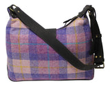 Scottish Deerskin Leather Pink&Lilac Tartan Harris Tweed Large Lola Handbag
