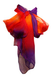 Ladycrow Luxurious Hand Dyed Delicate Gossamer Silk Scarf in Red and Purple