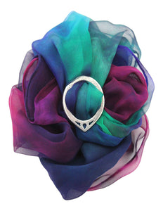 Ladycrow Luxurious Hand Dyed Delicate Gossamer Silk Scarf in Pink And Blue