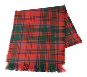 Traditional Scottish Tartan 100% Wool Plain Full Fringed Sash - Grant Red Ancient
