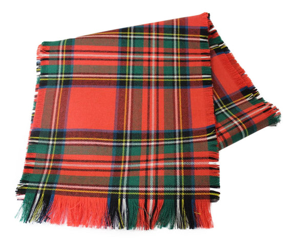 Traditional Scottish Tartan 100% Wool Plain Full Fringed Sash - Stewart Royal Ancient