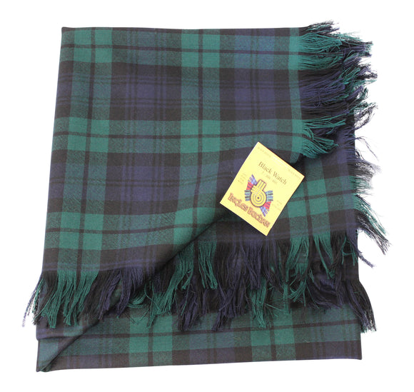 100% Pure New Wool Authentic Traditional Scottish Tartan Shawl - Blackwatch
