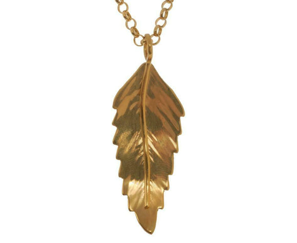 Claire Hawley Handcrafted Sterling Silver & Gold Vermeil Rowan Leaf Pendant