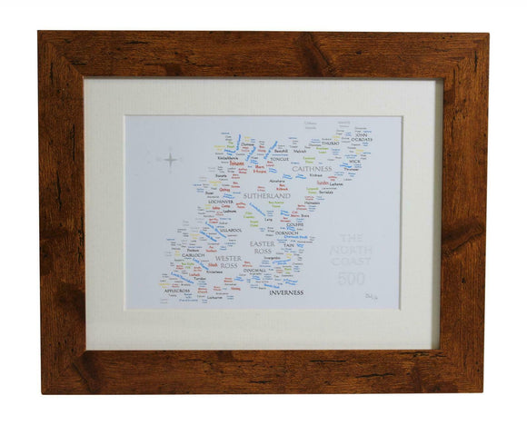 Art By The Loch Handmade Scottish North Coast 500 Route Word Art Picture
