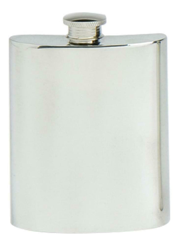 Stylish Slimline Square Polished Pewter Handcast Bottle Pocket Hip Flask