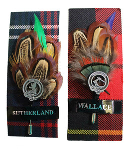 Ronnie Hek Feather Clan Crest Kilt Stick Pin - Sutherland Wallace