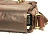 Rowallan Bronco Half Flap Twin Buckle Handbag Purse Cognac Buffalo Leather