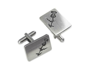 Stunning Scottish Thistle Silhouette Cufflinks in Brushed Pewter