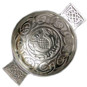 Scottish Pewter Thistle and Eternal Life Celtic Knot Traditional Toasting Quaich