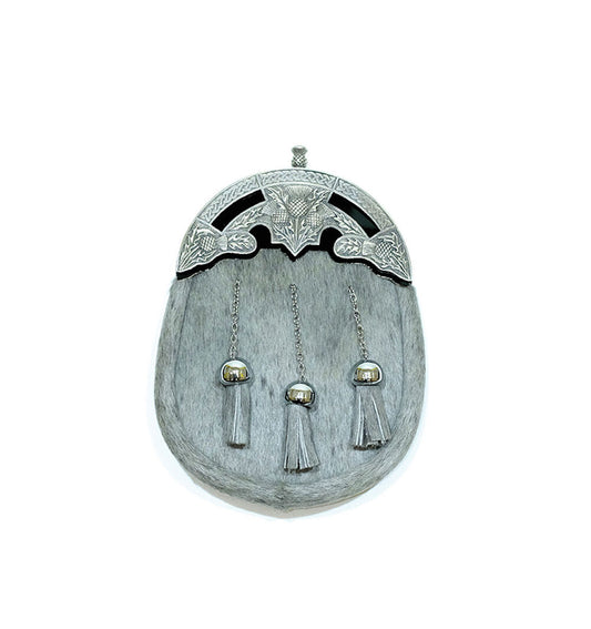 Light Musquash Dress Sporran Chrome Swirl Cantle