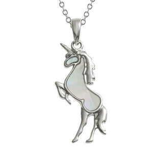 Tide Jewellery Inlaid Paua Shell White Unicorn Necklace