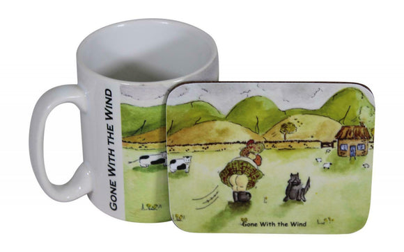 Jubbly Jock Quirky Scottish Humour Movie Mug & Coaster Set - Gone With The Wind